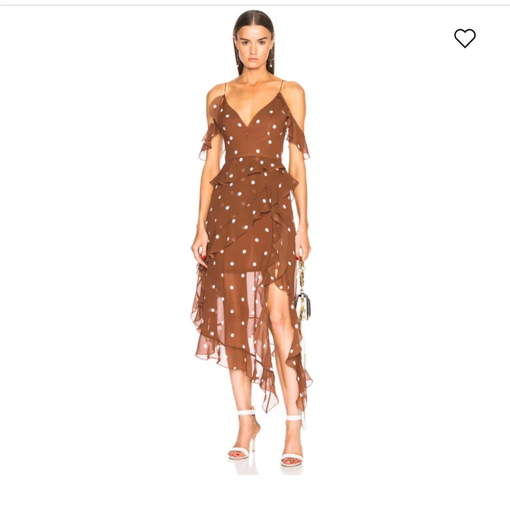 Nicholas the Label Rustic Polkadot Cold shoulder midi dress XS